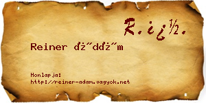 Reiner Ádám névjegykártya