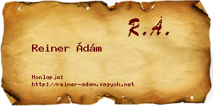 Reiner Ádám névjegykártya